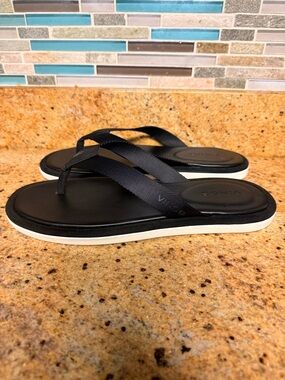 Vince Black Flip Flop Sandals with White Sole. Brand new with original box